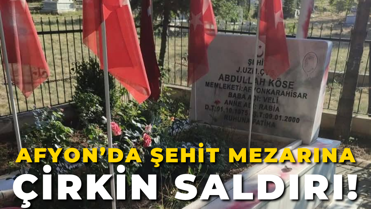Afyonkarahisar’da Şehit Mezarına Çirkin Saldırı!
