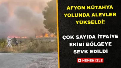 Afyon Kütahya Yolunda Alevler Yükseldi! Çok Sayıda İtfaiye Ekibi Bölgeye Sevk Edildi