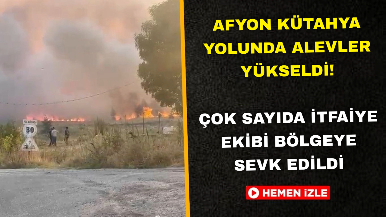 Afyon Kütahya Yolunda Alevler Yükseldi! Çok Sayıda İtfaiye Ekibi Bölgeye Sevk Edildi