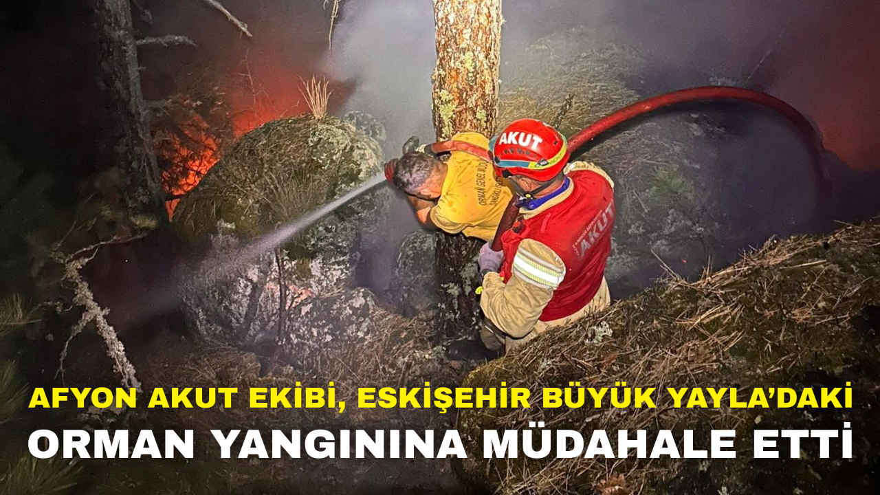 Afyon AKUT Ekibi, Eskişehir Büyük Yayla’daki Orman Yangınına Müdahale Etti
