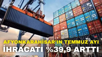Afyonkarahisar’ın Temmuz Ayı İhracatı %39,9 Arttı