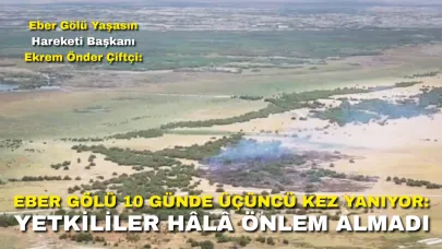 Eber Gölü 10 Günde Üçüncü Kez Yanıyor: Yetkililer Hâlâ Önlem Almadı