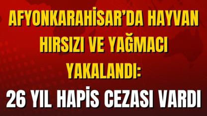 Afyon’da Hayvan Hırsızı ve Yağmacı Yakalandı: 26 Yıl Hapis Cezası Vardı