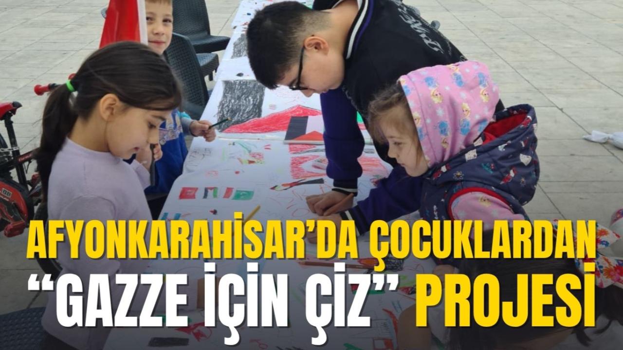 Afyonkarahisar’da Çocuklardan “Gazze İçin Çiz” Projesi