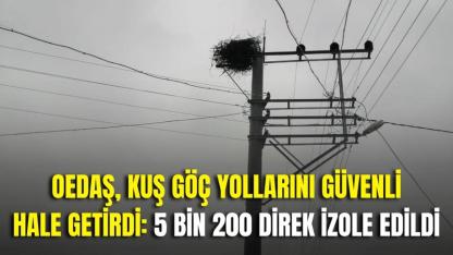 OEDAŞ, Kuş Göç Yollarını Güvenli Hale Getirdi: 5 Bin 200 Direk İzole Edildi