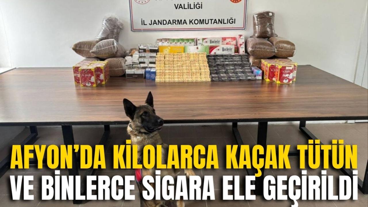 Afyon’da Kilolarca Kaçak Tütün ve Binlerce Sigara Ele Geçirildi