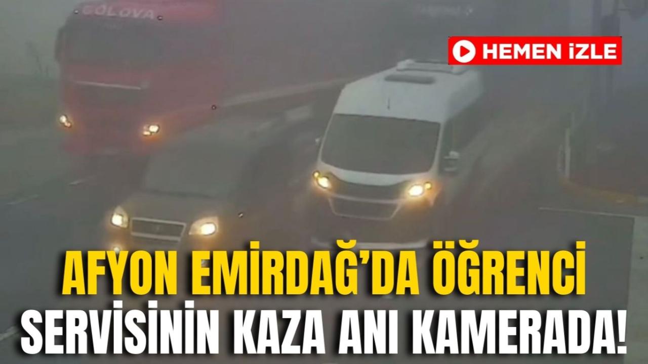 Afyon Emirdağ’da Öğrenci Servisinin Kaza Anı Kamerada!