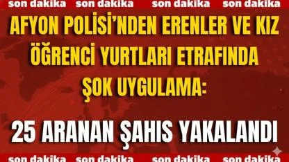 Afyon Polisi’nden Erenler ve Kız Öğrenci Yurtları Etrafında Şok Uygulama: Binlerce Sorgu, Çok Sayıda Suç Unsuru Ele Geçirildi