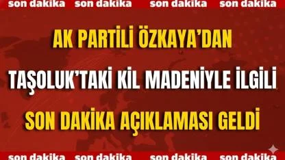 AK Partili Özkaya’dan Taşoluk’taki Kil Madeniyle İlgili Son Dakika Açıklaması Geldi