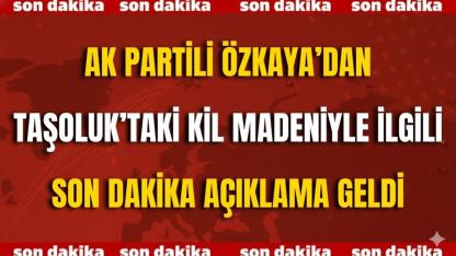 AK Partili Özkaya’dan Taşoluk’taki Kil Madeniyle İlgili Son Dakika Açıklama Geldi