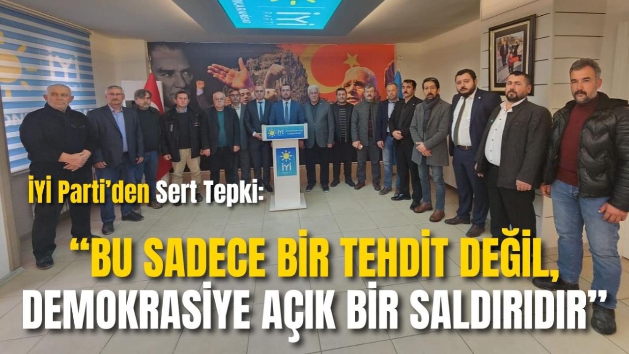 İYİ Parti Afyonkarahisar’daki 18 ilçe başkanı, İl Başkanlığı binasında yaşanan tehdidin örtbas edilemeyeceğini vurgulayarak adli sürece sert tepki gösterdi
