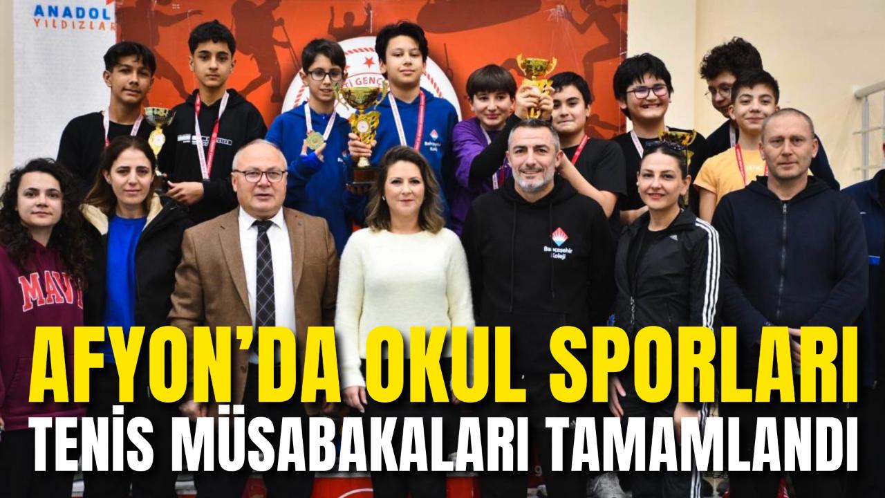 Afyon’da Okul Sporları Tenis Müsabakaları Tamamlandı