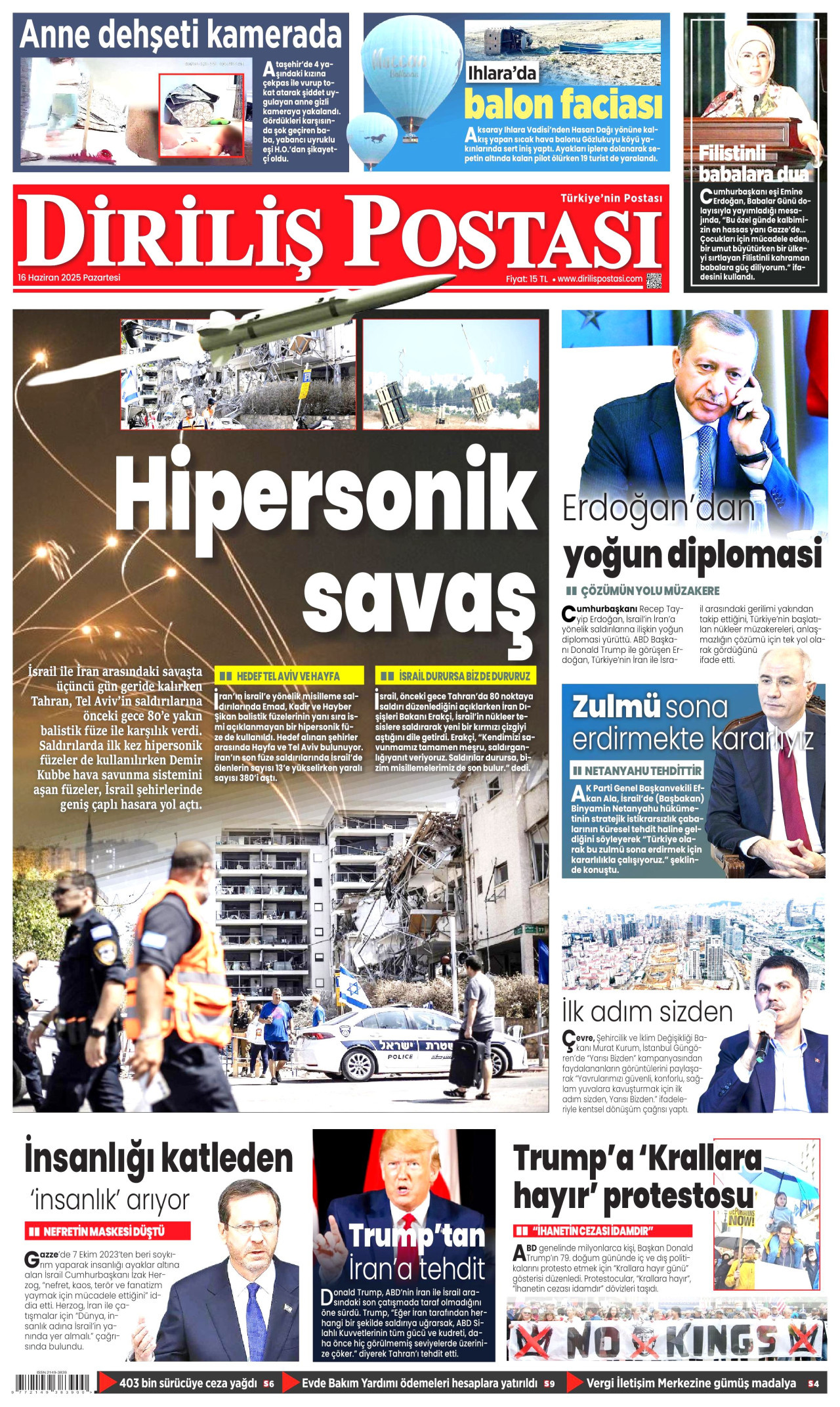 DİRİLİŞ POSTASI Gazete Manşeti