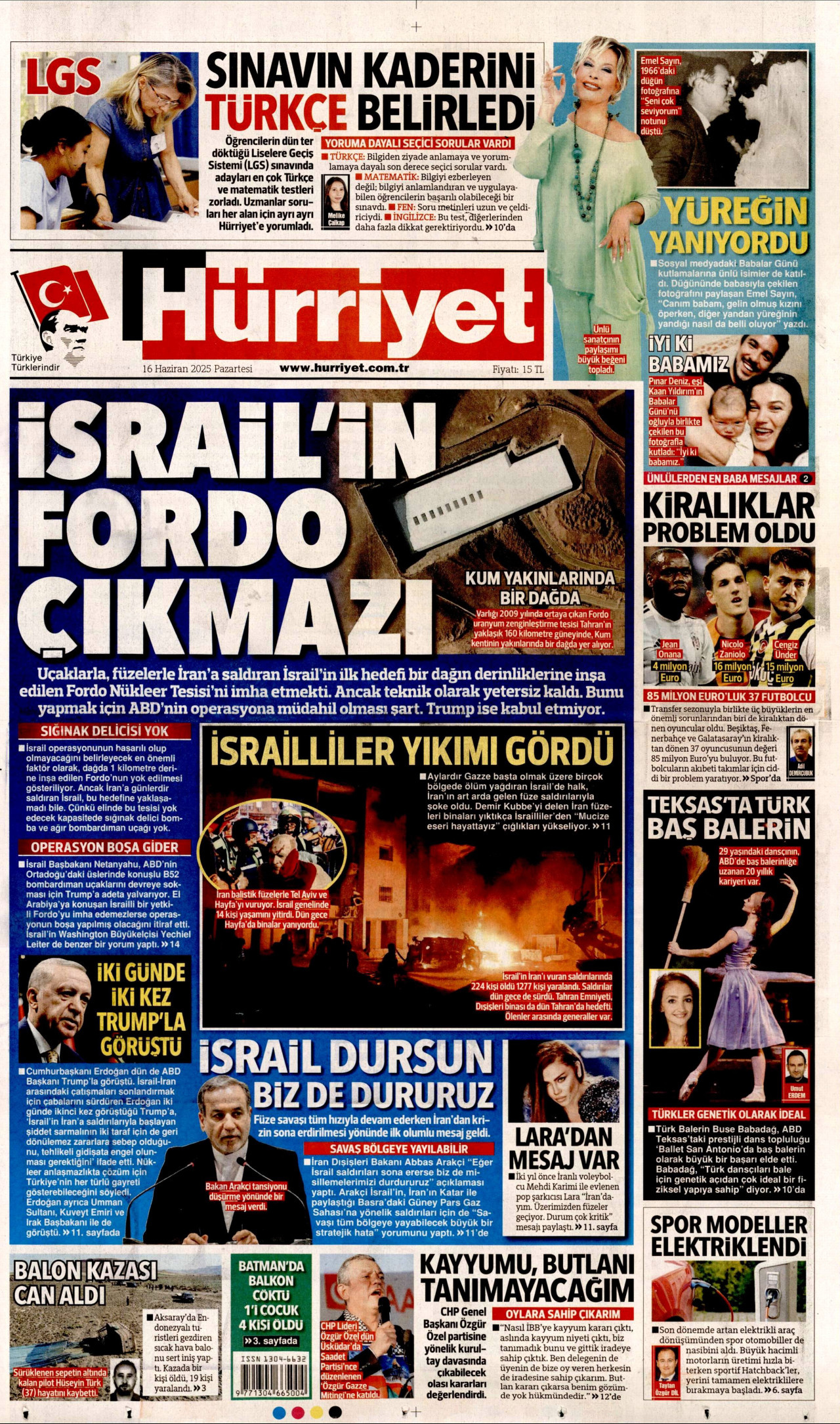 HÜRRİYET Gazete Manşeti