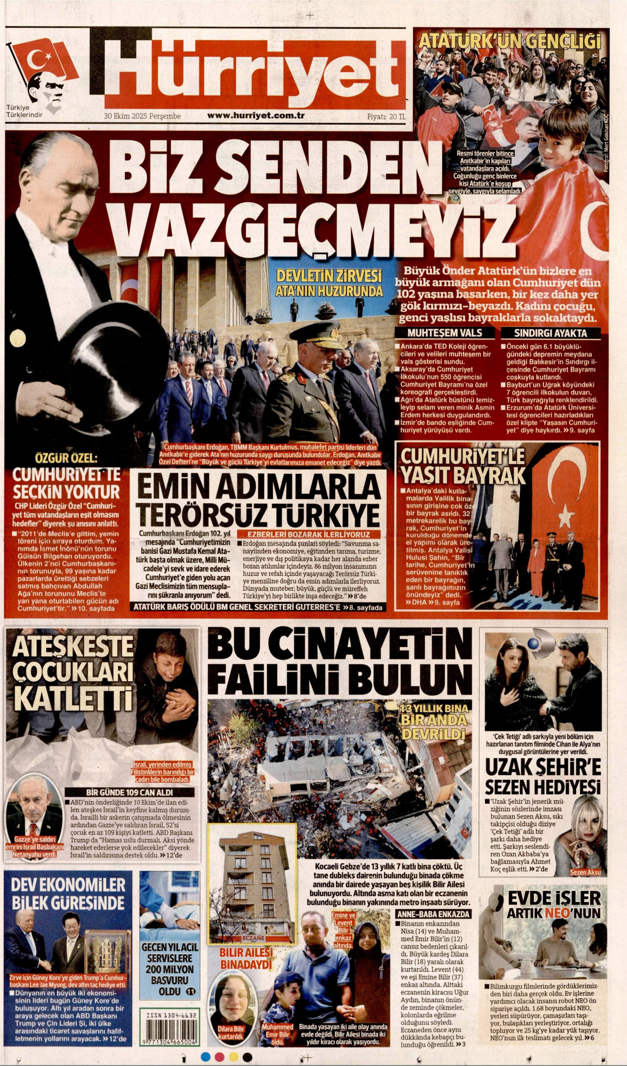 HÜRRİYET Gazete Manşeti