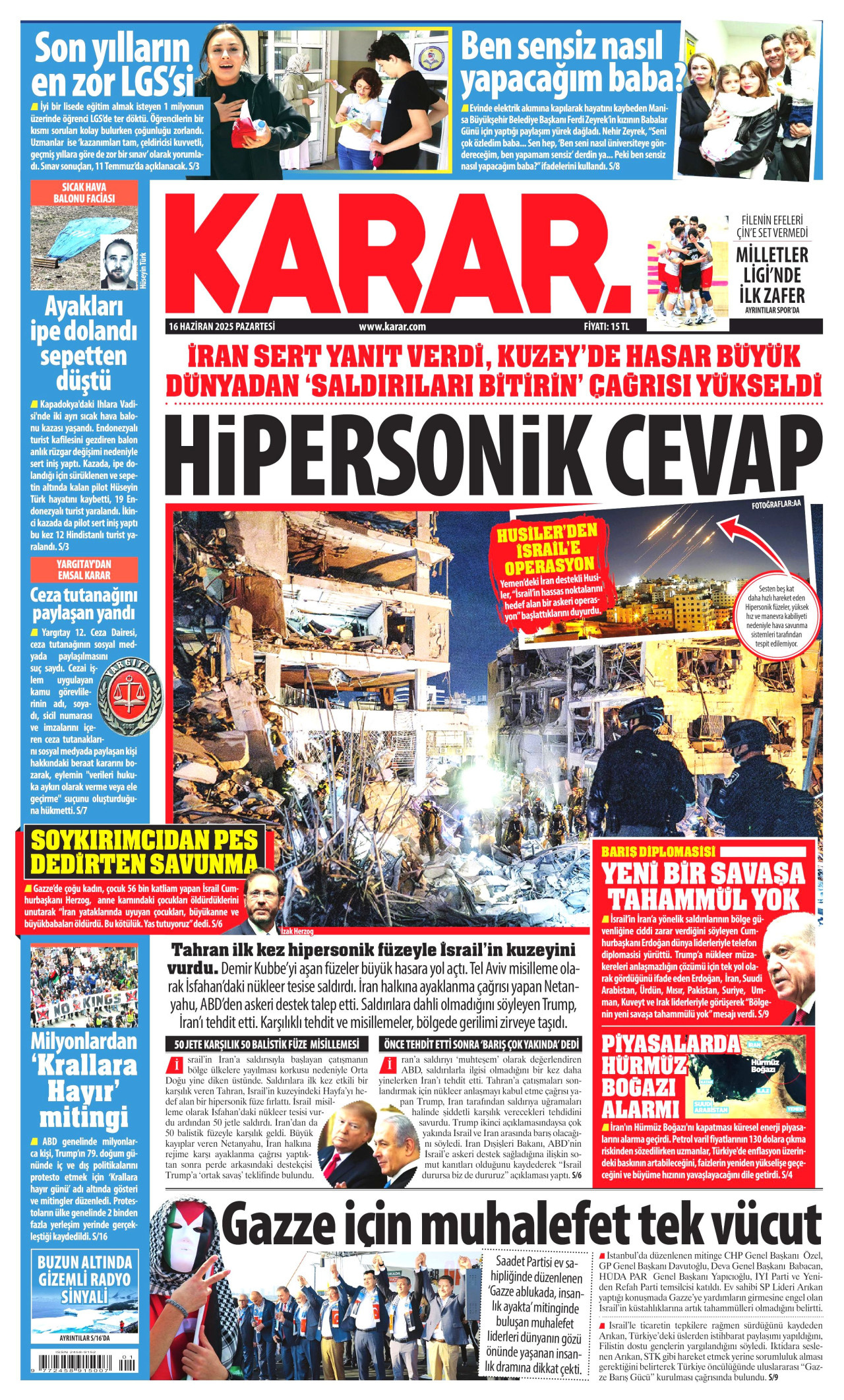 KARAR Gazete Manşeti