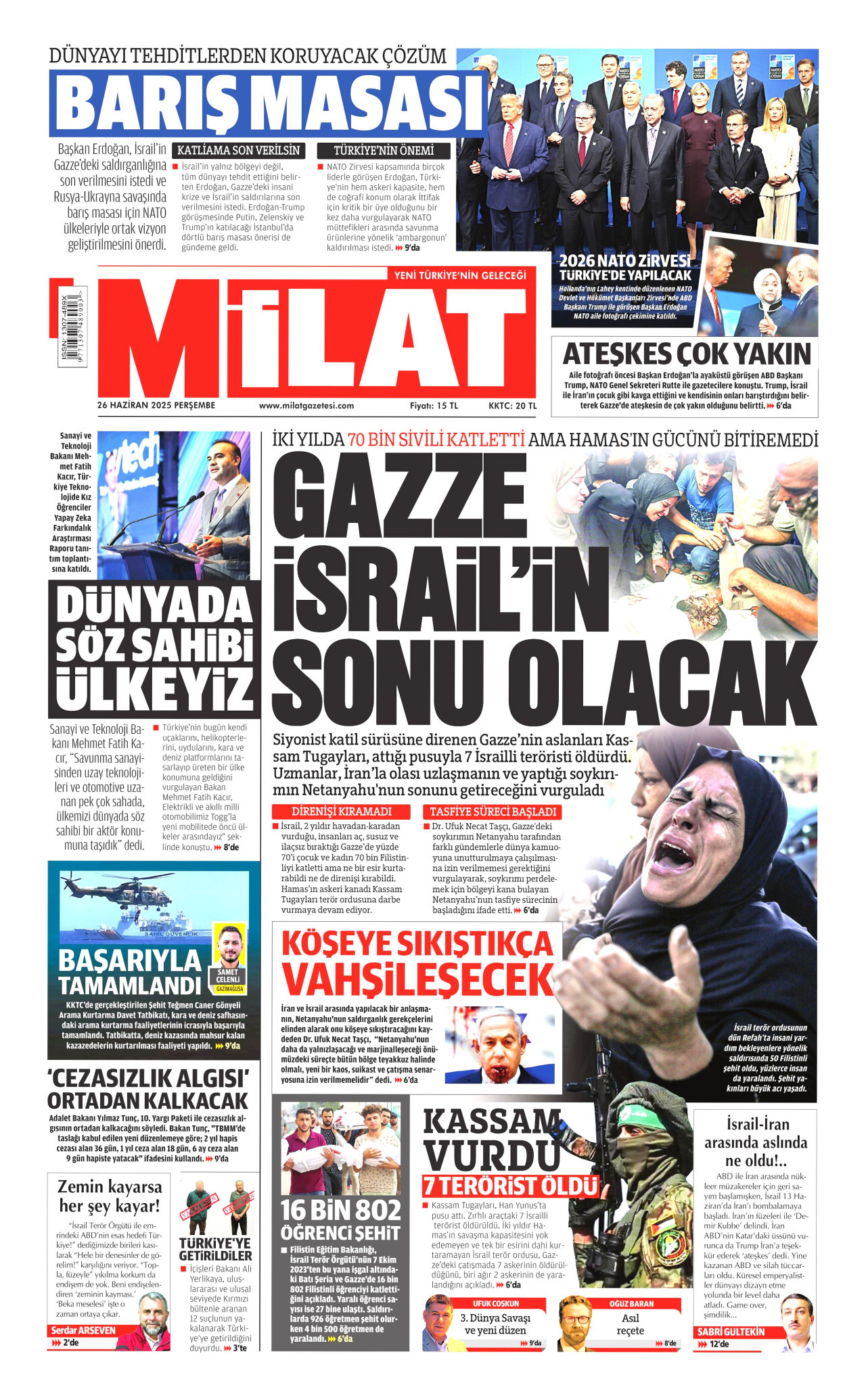 MİLAT Gazete Manşeti