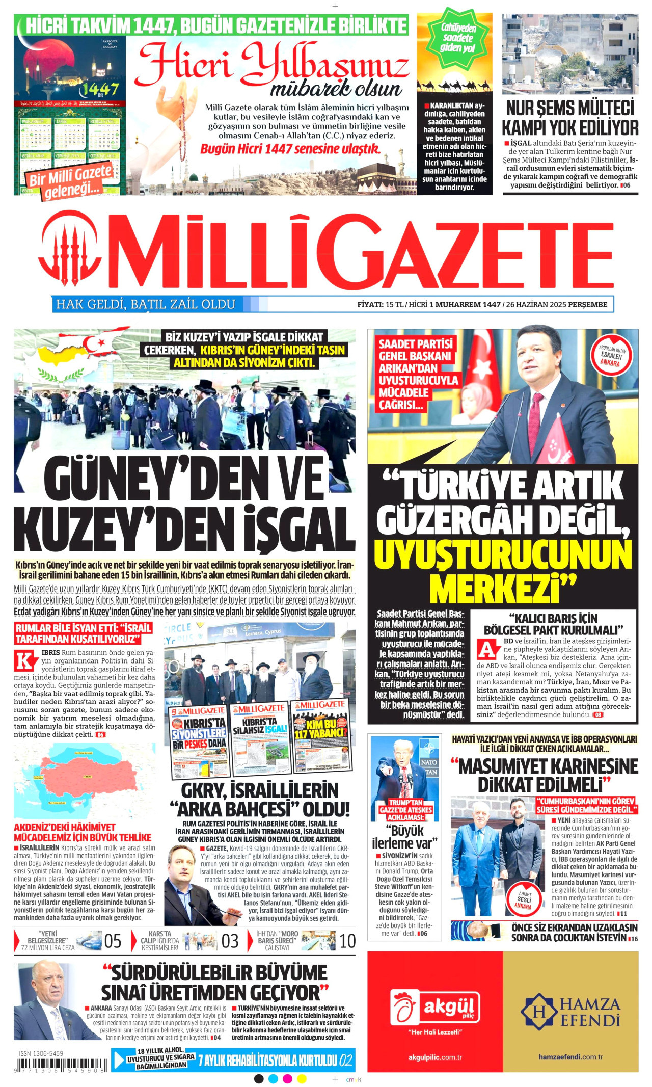 MİLLİ GAZETE Gazete Manşeti
