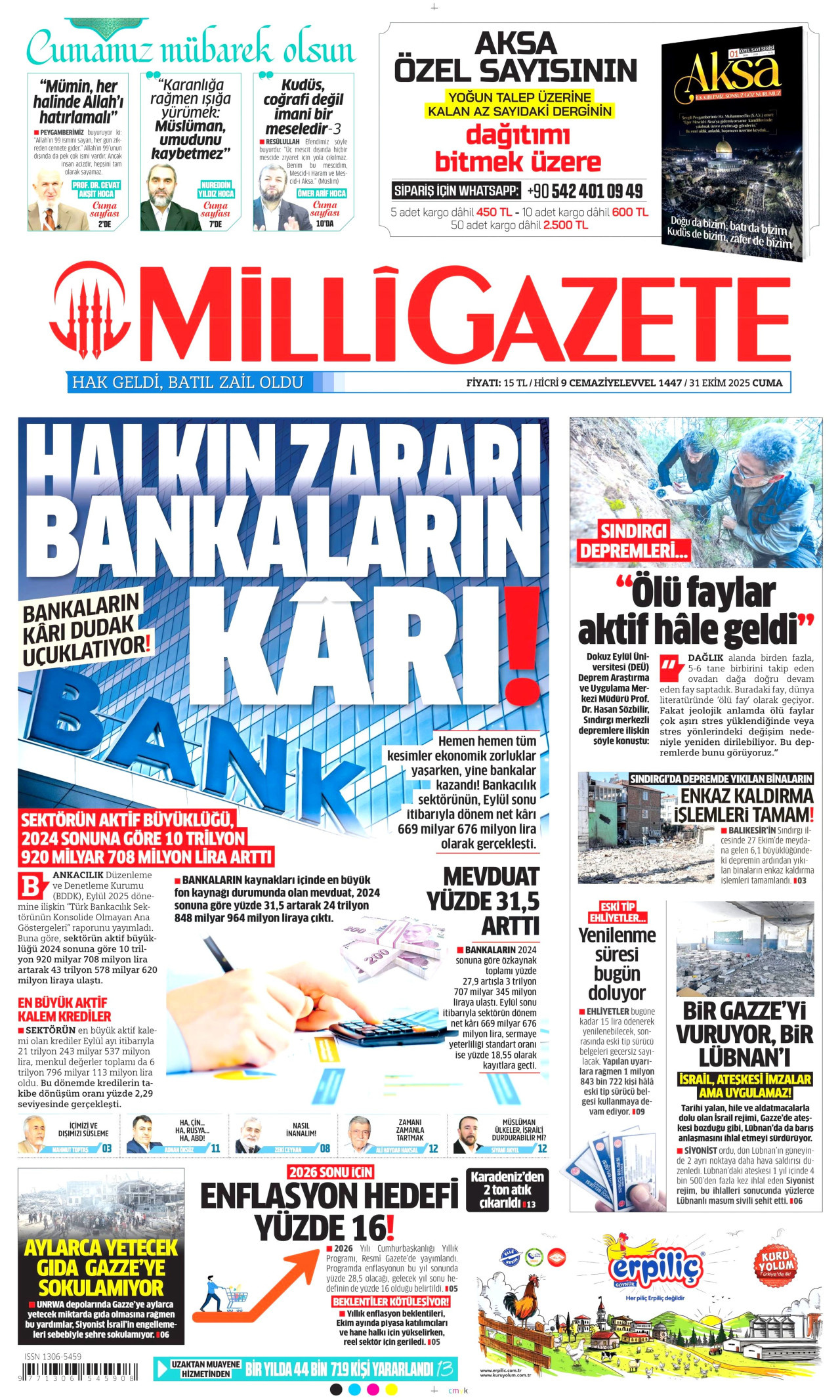 MİLLİ GAZETE Gazete Manşeti