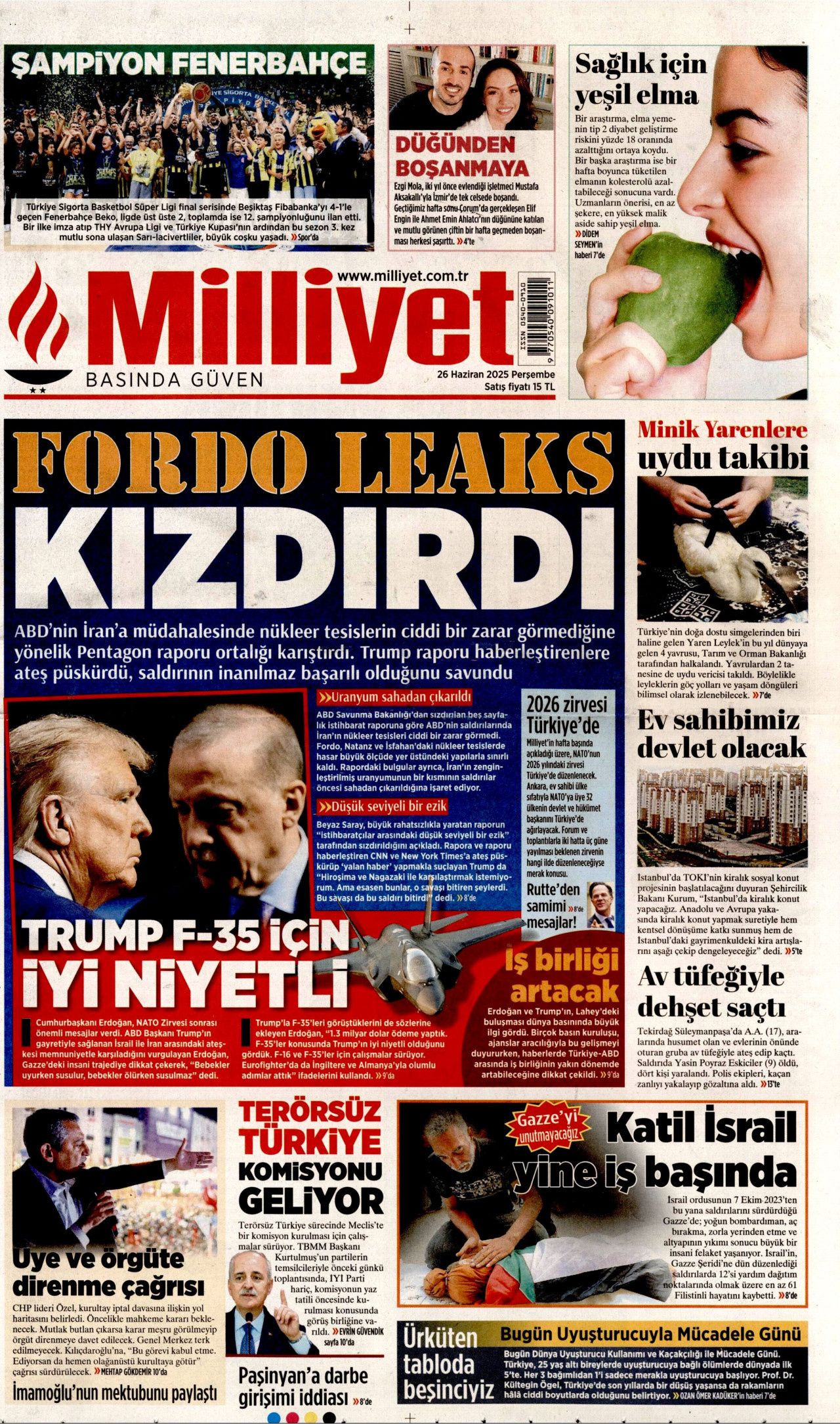 MİLLİYET Gazete Manşeti