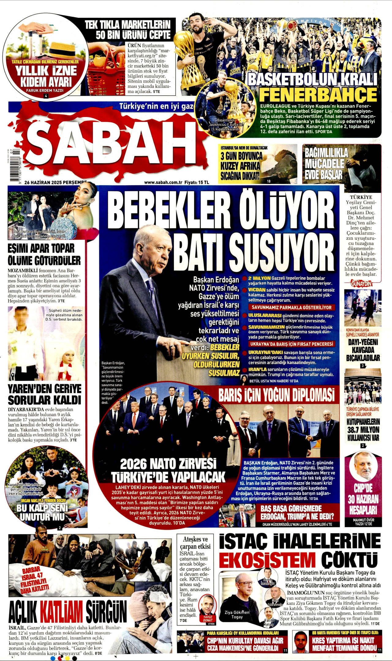 SABAH Gazete Manşeti
