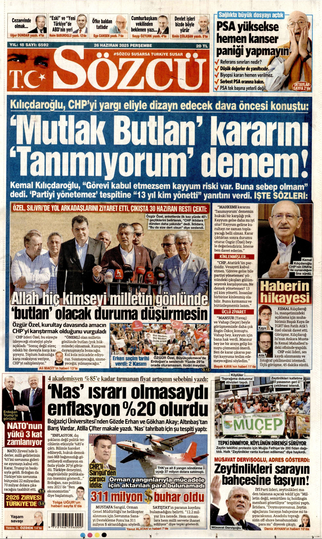SÖZCÜ Gazete Manşeti