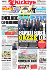 TÜRKİYE GAZETESİ Gazete Manşeti