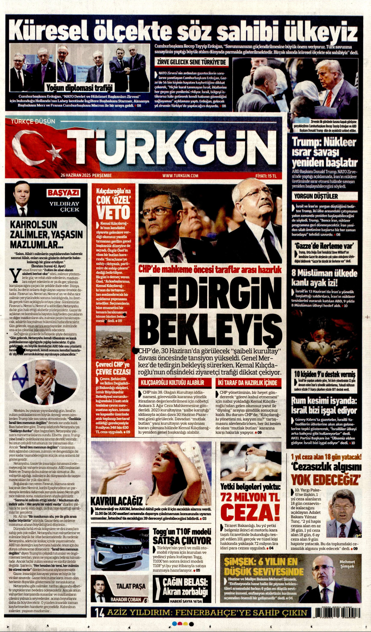 TÜRKGÜN Gazete Manşeti