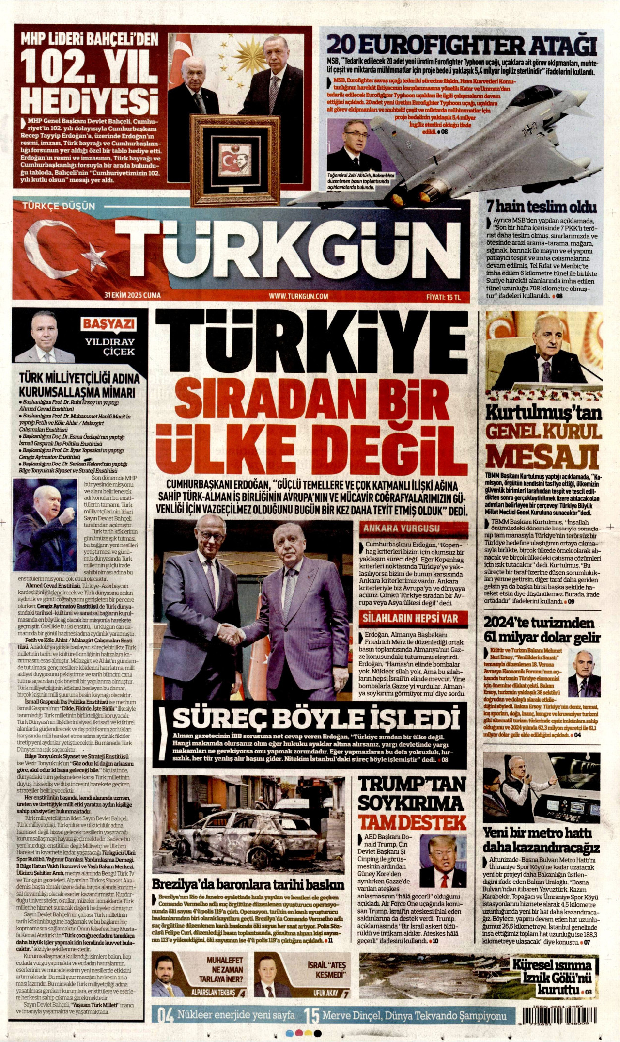 TÜRKGÜN Gazete Manşeti
