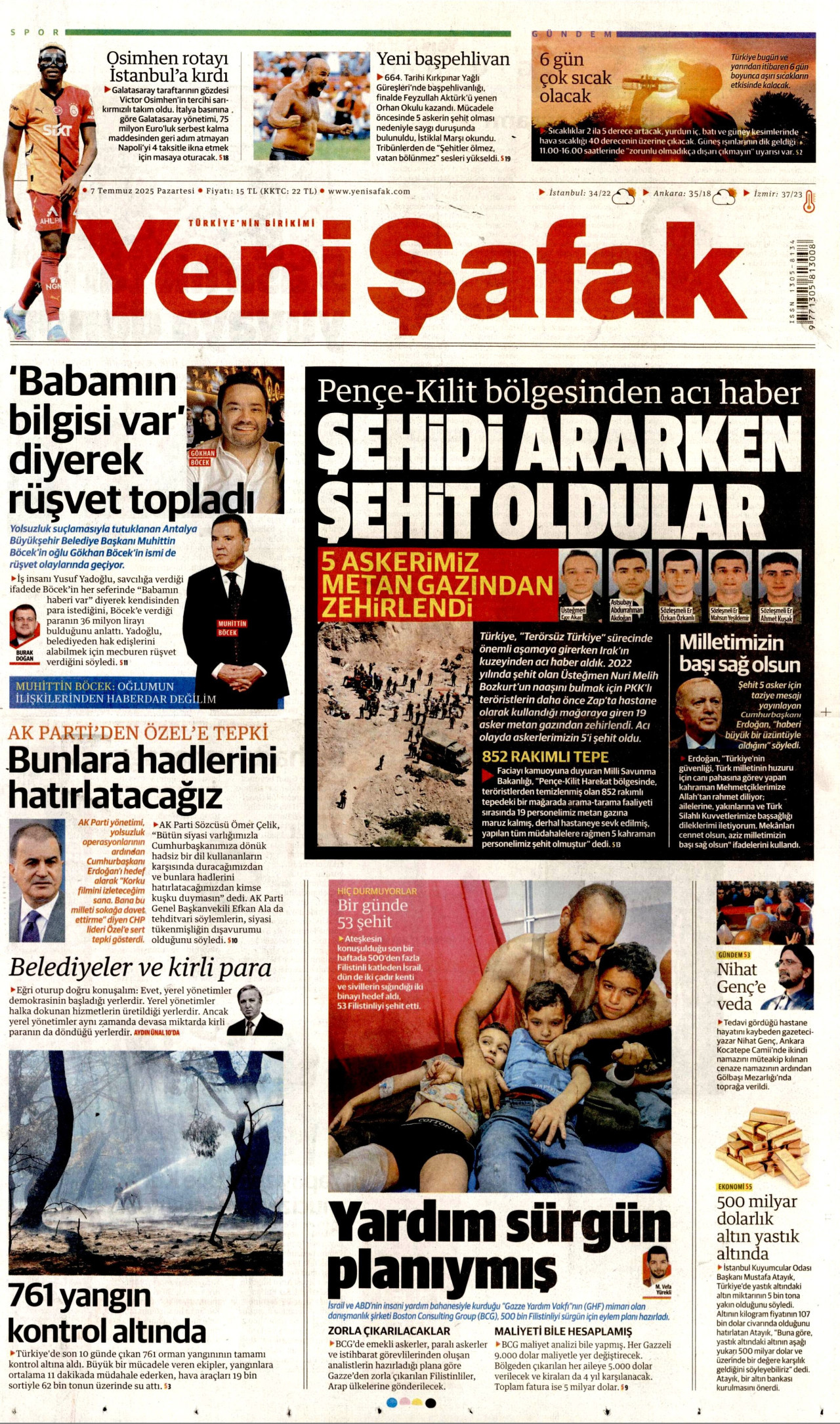 YENİ ŞAFAK Gazete Manşeti