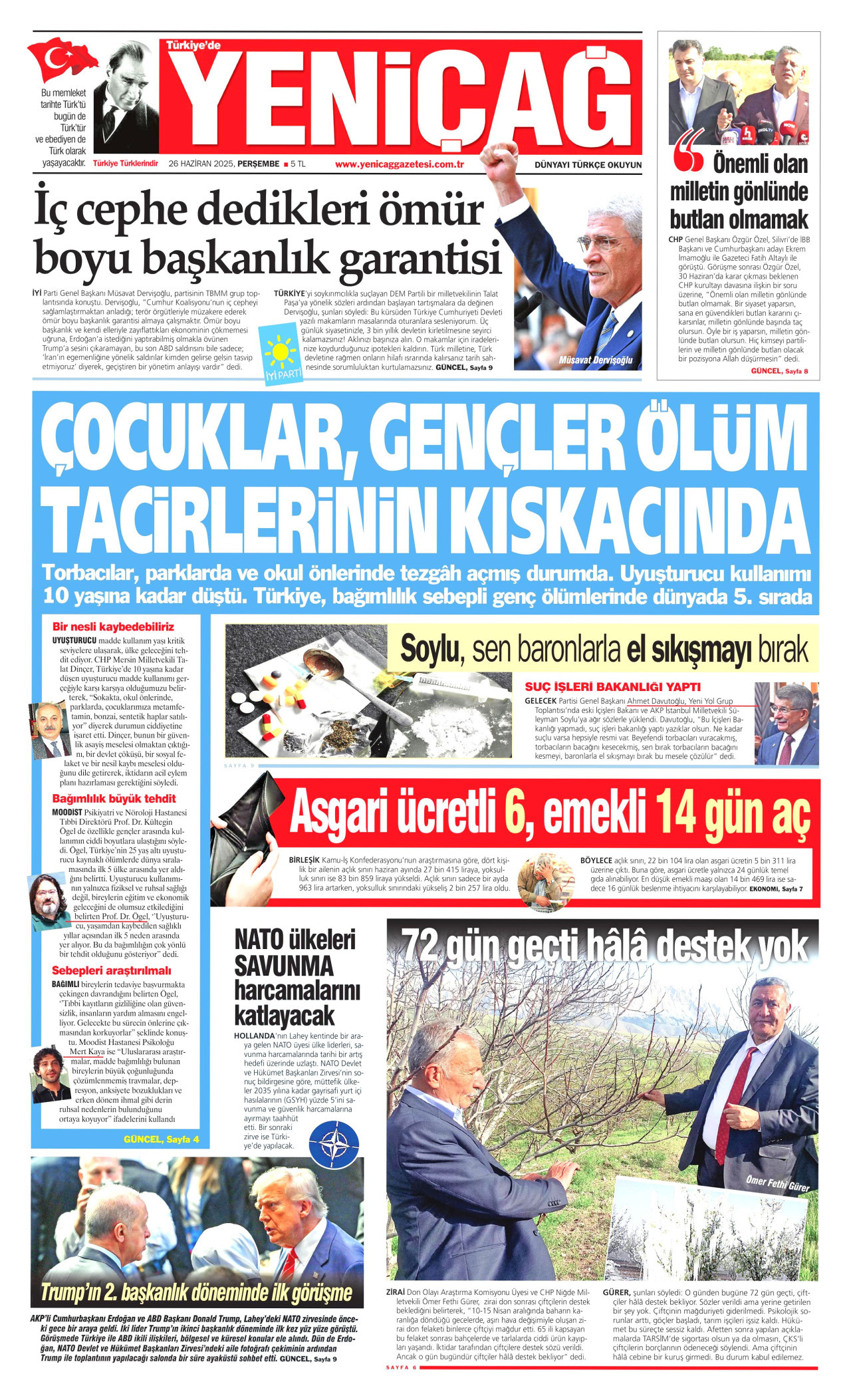 YENİÇAĞ Gazete Manşeti