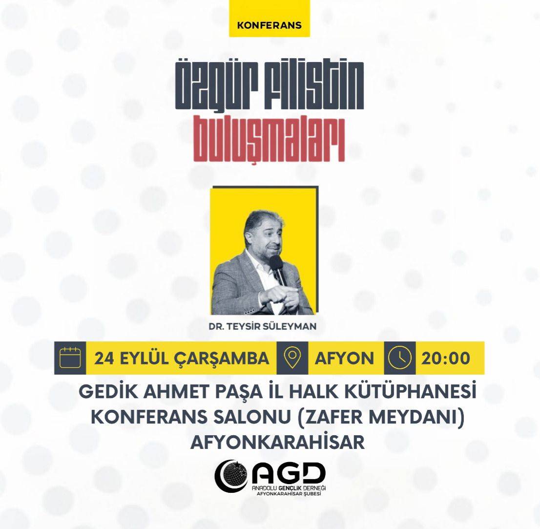 Hamas Yöneticisi Dr. Teysir Süleyman Afyon’a Geliyor